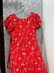 Red Floral Print Dress