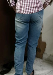 High-Waisted Denim Jeans