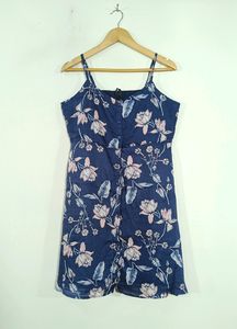Here&Now Blue Floral Printed Dress (Women)