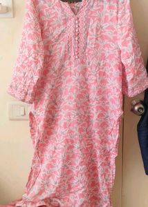 🌸 Soft Cotton Pink Ethnic Set – 3 Piece Combo