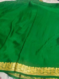 Green Crepe Silk Saree