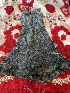 Grey party wear gown for 4/6yo girls
