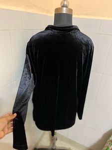 Elegant Black Velvet Shirt