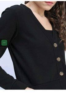 Black Button-Down Cardigan
