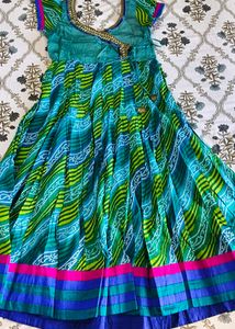 Stylish Green & Blue Ethnic Dress