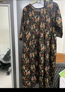 Printed Black Dress