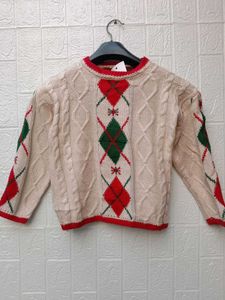 New With Tag Korean Patterned Knit Sweater