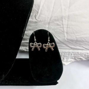 Handmade Silver Bow Earrings