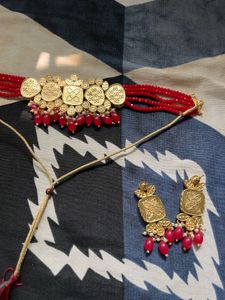 Red Kundan Necklace Set