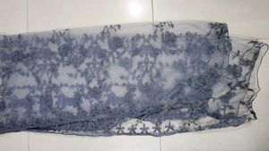 Beautiful Embroidered Grey Dupatta