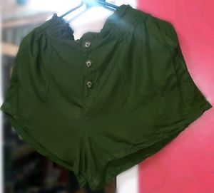 Nuon Green Regular Shorts For Womens