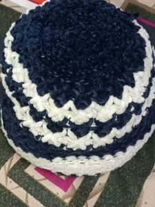 Blue & White Crochet Hat