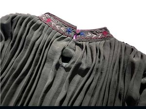 Olive Green Embroidered Stylish Top  10 year Girl