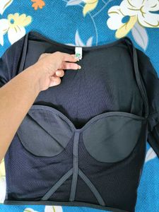 Newme Solid Full Mesh Top