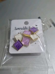 Purple Square Stud Earrings