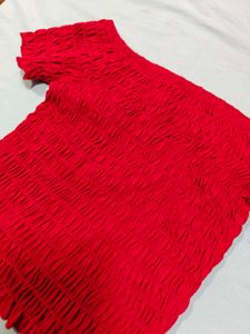 COMBO Forever 21 Skirt And Red Off Shoulder Top