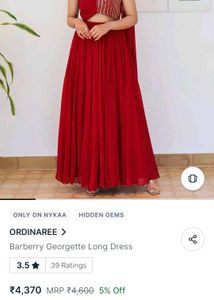 SALE! SALE! SALE! GEORGETTE LONG RED GOWN