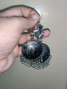 2 Pair Oxidised Jhumka