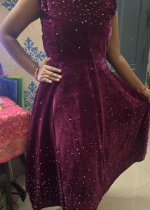 heavy velvet Purple Dress