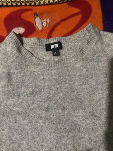 Grey Colour Wollen Sweater
