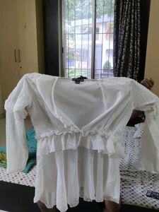 Sheer White Ruffle Top