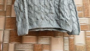 Cozy Grey Cable Knit Sweater