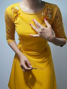 Mustard Yellow Semi Formal Dress