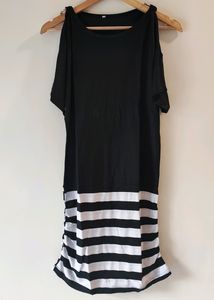 Black N White Long Dress Size L-XL