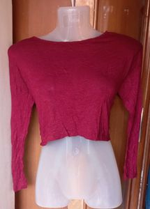 Maroon Crop Top