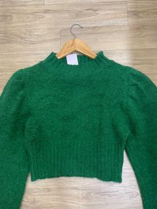 Green Cropped Sweater Top