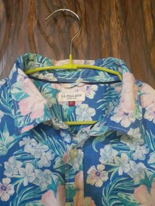 Blue Floral Cotton Shirt Perfect For Summers