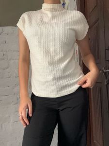 Elegant Cream Textured Top