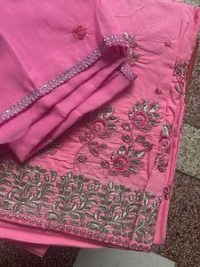 3 pcs gota patti type embroidery suit fabric