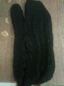 Black Two Finger Gloves