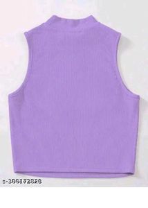 Lavender Mock Neck Sleeveless Top
