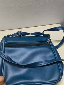 Blue Crossbody Bag with Bow Detail