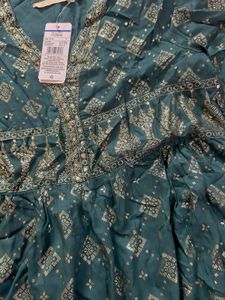 Avaasa Emerald Green Printed Anarkali Kurta
