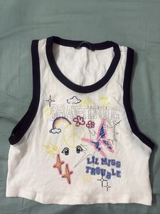 Cute Graphic Crop Tank Top
