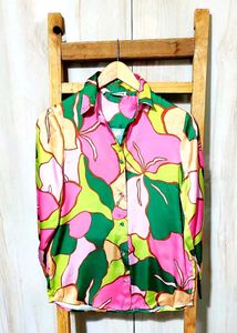 Multicolour Satin Shirt Size-36