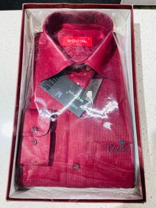 Buy 2 Get 1 Free Maroon Striped Formal Shirt