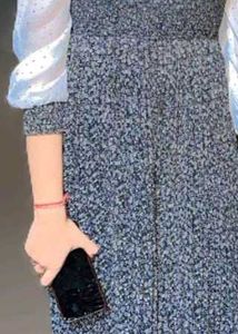 Polka Dot Sleeve Midii Stretchable