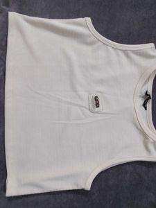 White Cropped Tank Top