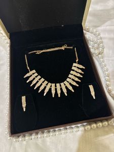 Rhinestone Necklace & Earring Set