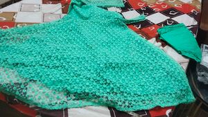 chiken work Elegant Green Embroidered Kurta Set