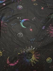 Celestial Print Mesh Top