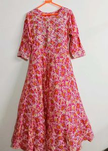 Pink Floral Print Gown
