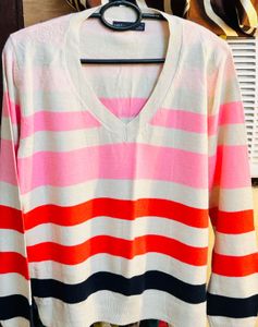 Striped V-Neck Sweater
