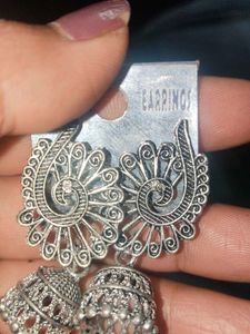 Silver Jhumka Earrings