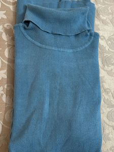 Blue Turtleneck Sweater
