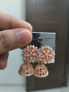 Rose Gold Jhumka Earrings